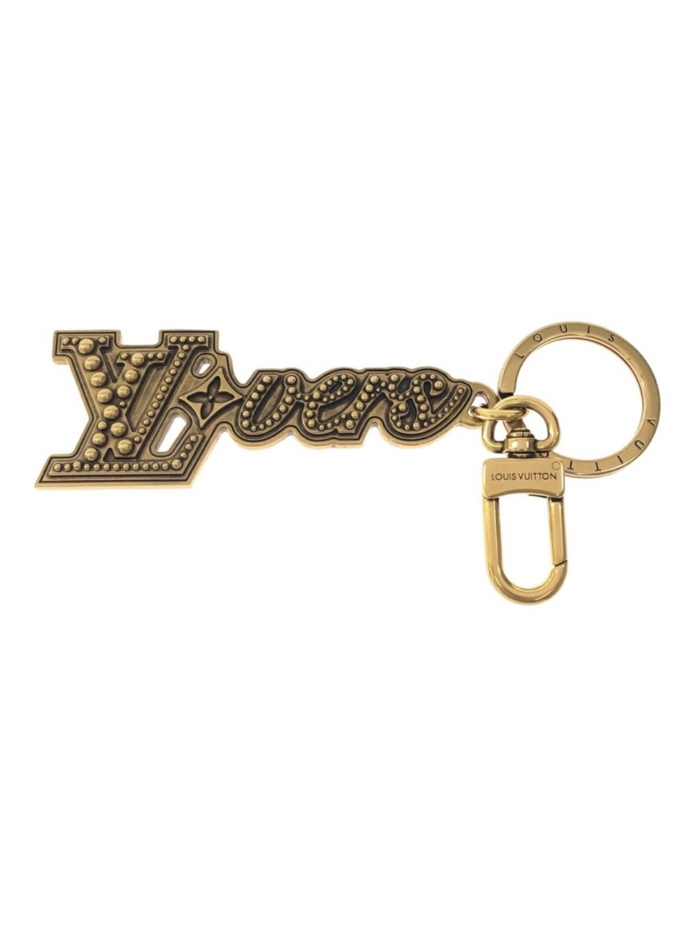 Louis. Vuitton. Gold Stud Lovers Bag Charm Key Ring Holder Pharrell Nigo